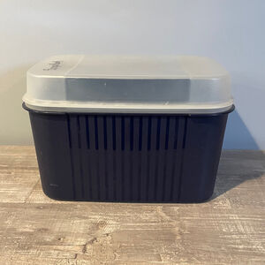 Tupperware Storz-A-Lot Large Container Hinged Lid Navy Blue Storage Home Kitchen